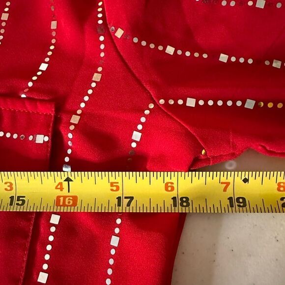 Notations red and silver bling blouse - Picture 9 of 10